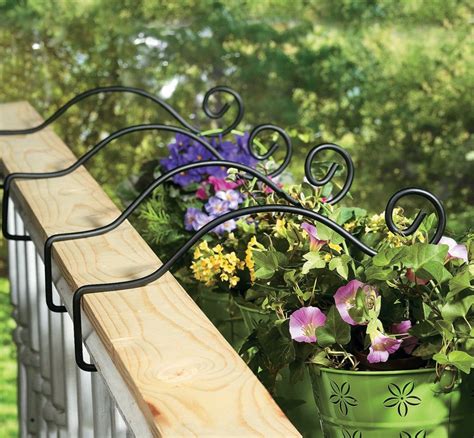 metal flower boxes for railings|plant holder for deck railing.